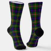 Clanranald tartan blauwe groene ruit sokken (Gebogen)