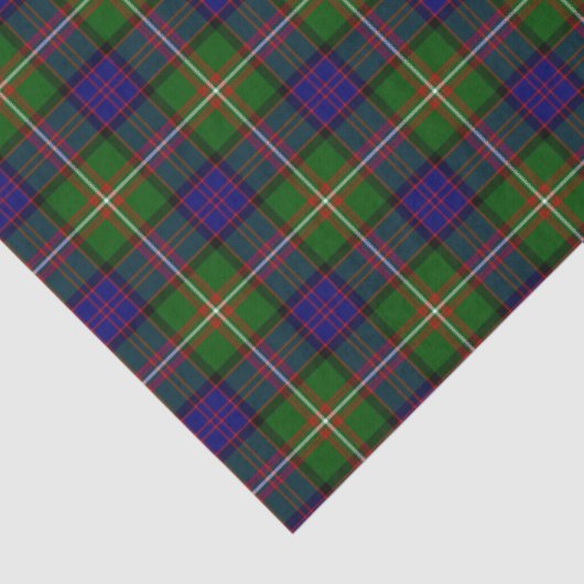 Clanranald tartan blue green plaid tissuepapier (Detail)