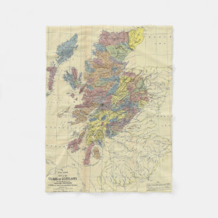 Clans Of Scotland Historical Map Clan Locations Fleece Deken