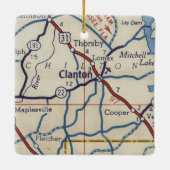 Clanton AL  Map Keramisch Ornament (Achterkant)