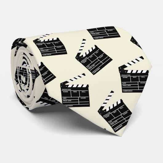 Clap Board Filmregisseur Fun Cinema Theme Stropdas (Opgerold)