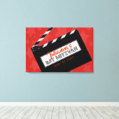 CLAPBOARD Bar Bat Mitzvah Inloggen Memory Board Canvas Afdruk (Insitu (Houten vloer))