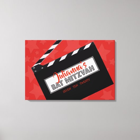 CLAPBOARD Bar Bat Mitzvah Inloggen Memory Board Canvas Afdruk (Voorkant)