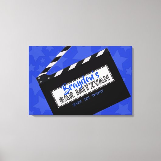CLAPBOARD Bar Mitzvah Inloggen Memory Board Canvas Afdruk (Voorkant)