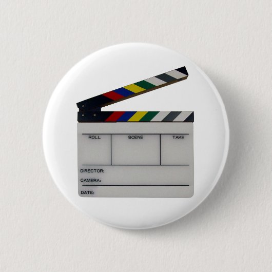 Clapboard film filmmaker leate ronde button 5,7 cm (Voorkant)