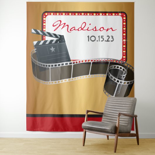 CLAPBOARD FILMSTRIP MOVIE Photo-Op BACKDROP Wandkleed (In situ)