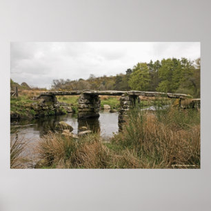 Clapper Bridge in het Nationaal Park Dartmoor Poster
