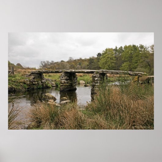 Clapper Bridge in het Nationaal Park Dartmoor Poster (Voorkant)
