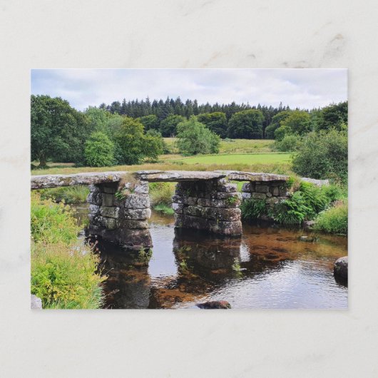 Clapper Bridge Twee bruggen Dartmoor Briefkaart (Voorkant)