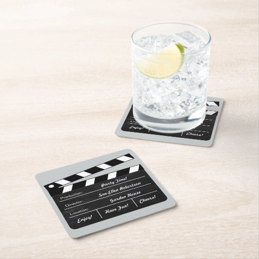 Clapperboard (aanpasbaar) kartonnen onderzetters (Insitu)