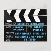 Clapperboard Briefkaart Persoonlijke uitnodiging (Voorkant)