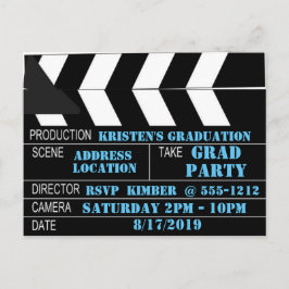 Clapperboard Briefkaart Persoonlijke uitnodiging