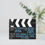 Clapperboard Briefkaart Persoonlijke uitnodiging (Staand voorkant)