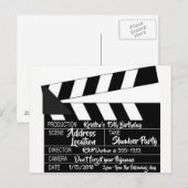Clapperboard Briefkaart Persoonlijke uitnodiging (Voorkant / Achterkant)
