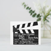 Clapperboard Briefkaart Persoonlijke uitnodiging (Staand voorkant)