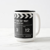 CLAPPERBOARD CLASSIC mok met jouw tekst (Voorkant rechts)