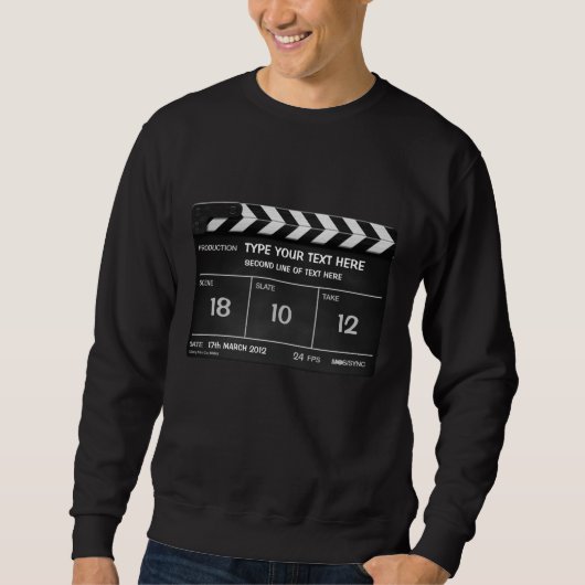 CLAPPERBOARD CLASSIC sweatshirt met jouw tekst (Voorkant)