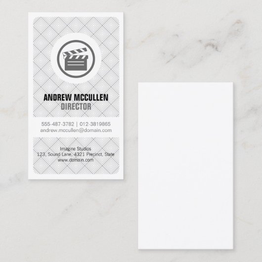 Clapperboard Icon Film Director beeldende kunst Visitekaartje (Voorkant / Achterkant)