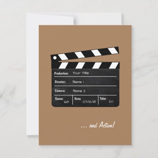 Clapperboard met aanpasbare tekst kaart (Voorkant)