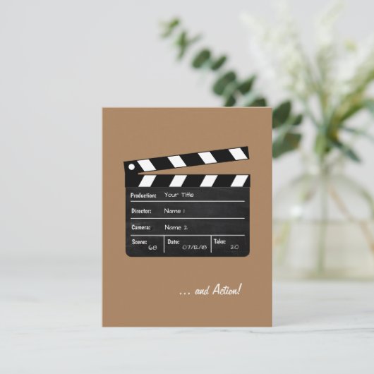 Clapperboard met aanpasbare tekst kaart (Staand voorkant)