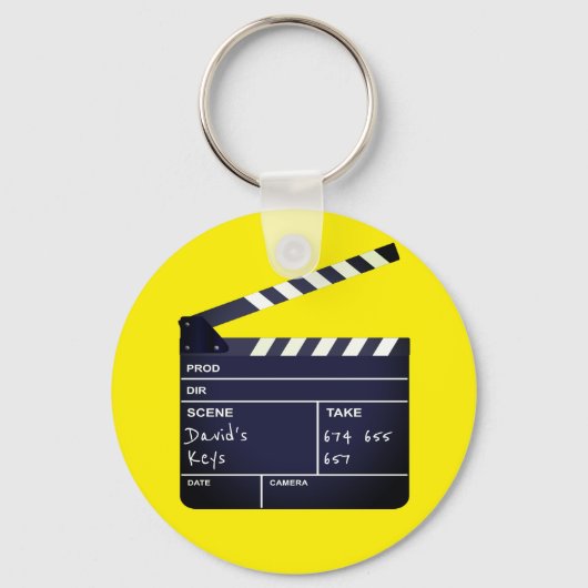 Clapperboard met de naam Cinema Lover Sleutelhanger (Voorkant)