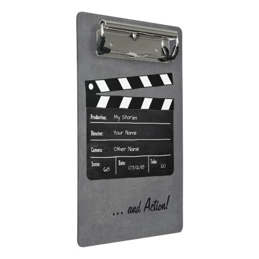 Clapperboard met Jouw tekst! Mini Klembord (Schuin)