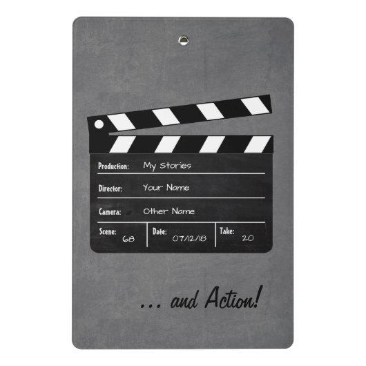 Clapperboard met Jouw tekst! Mini Klembord (Achterkant)