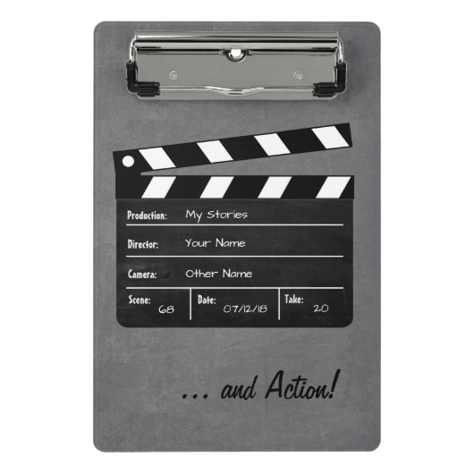 Clapperboard met Jouw tekst! Mini Klembord (Voorkant)