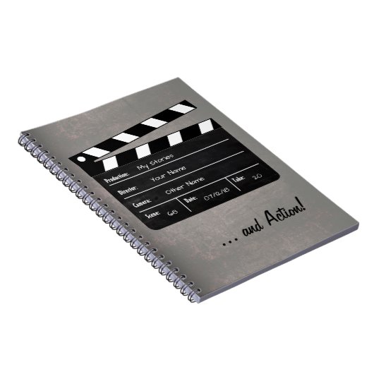 Clapperboard met Jouw tekst! Notitieboek (Rechterzijde)