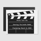 Clapperboard Twin zwangerschapsaankondiging (Voorkant / Achterkant)