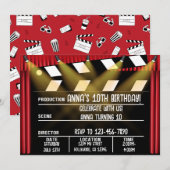 Clapperboard verjaardagsuitnodiging kaart (Voorkant / Achterkant)