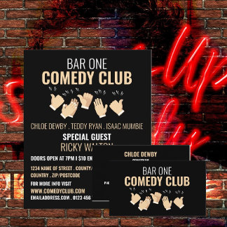 Clapping Hands, Comedian, Comedy Club Visitekaartje