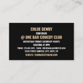 Clapping Hands, Comedian, Comedy Club Visitekaartje (Achterkant)