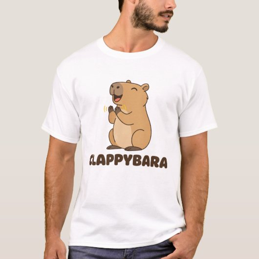 Clappybara Funny Capybara Pun Schattige klapdier T-shirt (Voorkant)