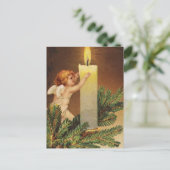 Clapsaddle: Angel op Fir Twig Briefkaart (Staand voorkant)