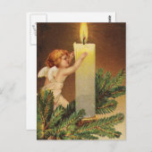 Clapsaddle: Angel op Fir Twig Briefkaart (Voorkant / Achterkant)