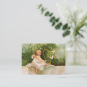 Clapsaddle: Angel Pplay Harp Visitekaartje (Staand voorkant)