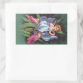 Clapsaddle: Bloem Cherub Iris Rechthoekige Sticker (Tas)