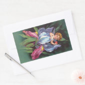 Clapsaddle: Bloem Cherub Iris Rechthoekige Sticker (Envelop)