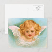 Clapsaddle: charmante kerstengel feestdagenkaart (Voorkant / Achterkant)