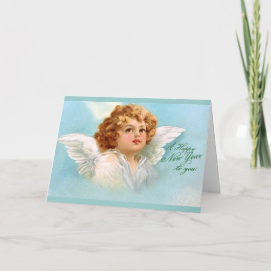 Clapsaddle: charmante nieuwjaarsengel feestdagen kaart (Voorkant)