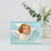 Clapsaddle: Charmante Nieuwjaarsengel Feestdagenkaart (Staand voorkant)