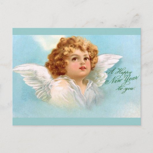 Clapsaddle: Charmante Nieuwjaarsengel Feestdagenkaart (Voorkant)