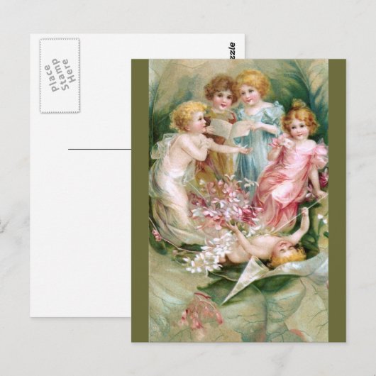 Clapsaddle: Charming Fairies 2 Briefkaart (Voorkant / Achterkant)