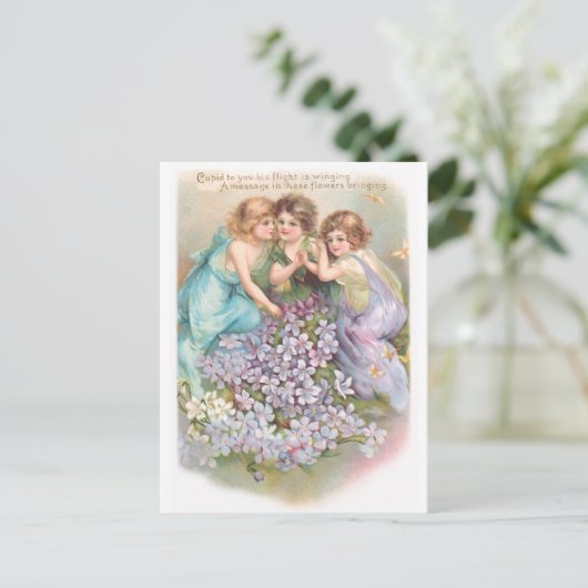 Clapsaddle: Charming Fairies Briefkaart (Staand voorkant)