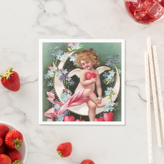 Clapsaddle: Cherub op een sikkelmaan 1 Servet (Insitu)