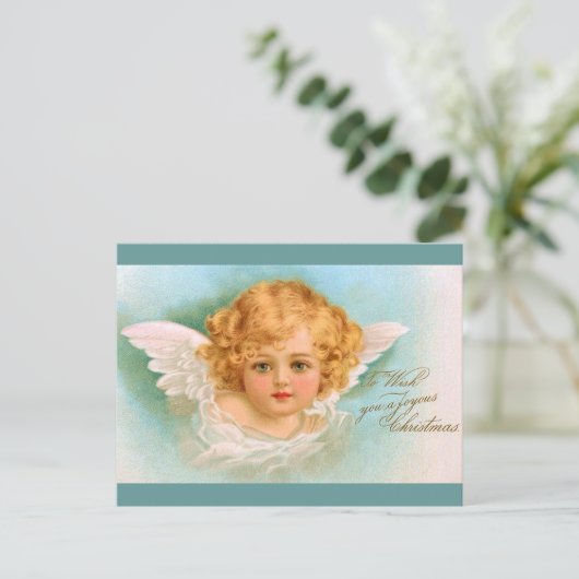 Clapsaddle: De charmante Engel van Kerstmis Feestdagenkaart (Staand voorkant)