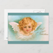 Clapsaddle: De charmante Engel van Kerstmis Feestdagenkaart (Voorkant / Achterkant)