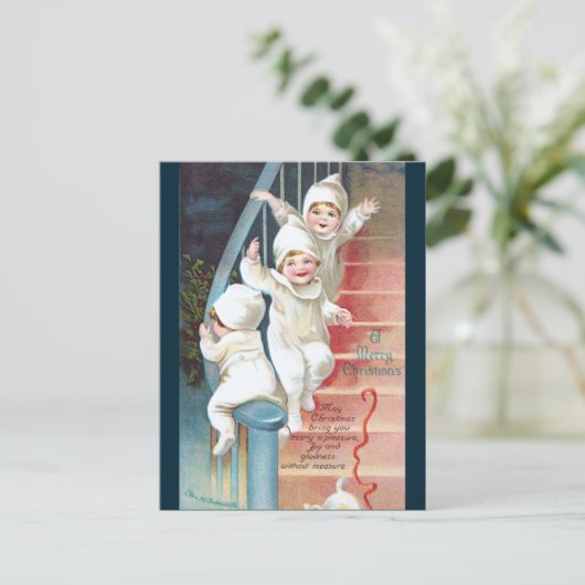 Clapsaddle: De nacht vóór Kerstmis Feestdagenkaart (Staand voorkant)