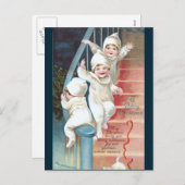 Clapsaddle: De nacht vóór Kerstmis Feestdagenkaart (Voorkant / Achterkant)